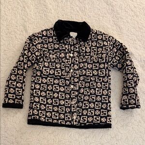 Sandro Black and Cream Utility Jacket